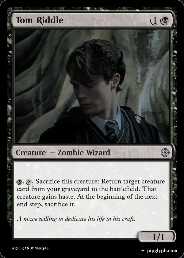 Tom Riddle — custom MTG-style creature, uncommon rarity