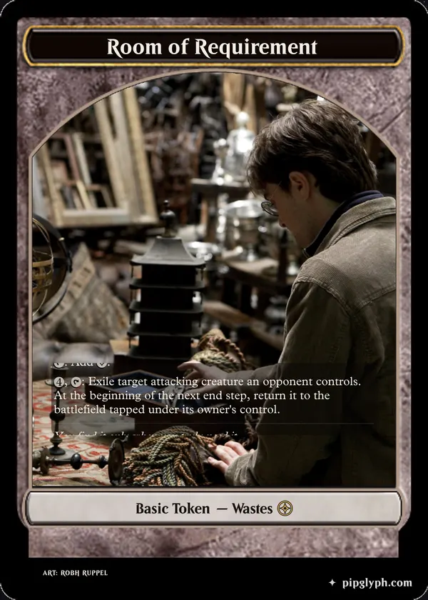 Room of Requirement — custom MTG-style token, rare rarity