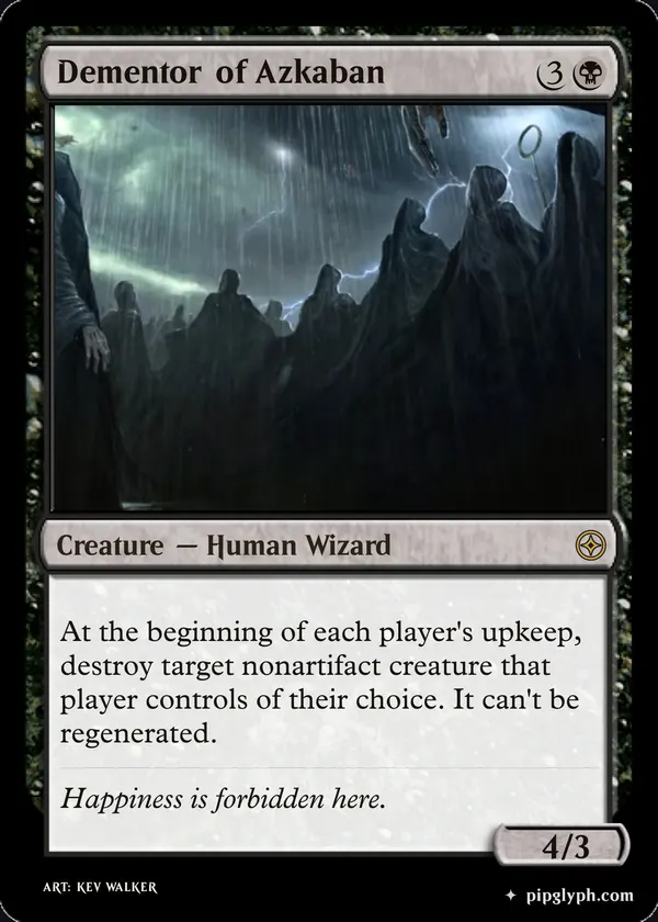 Dementor of Azkaban — custom MTG-style creature, rare rarity