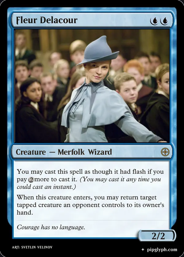 Fleur Delacour — custom MTG-style creature, rare rarity
