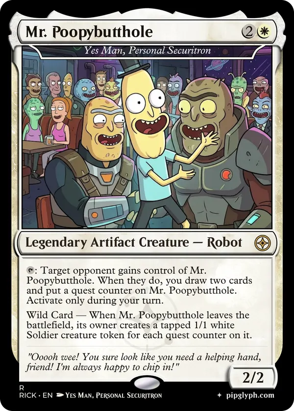 Yes Man, Personal Securitron — custom MTG-style creature, rare rarity