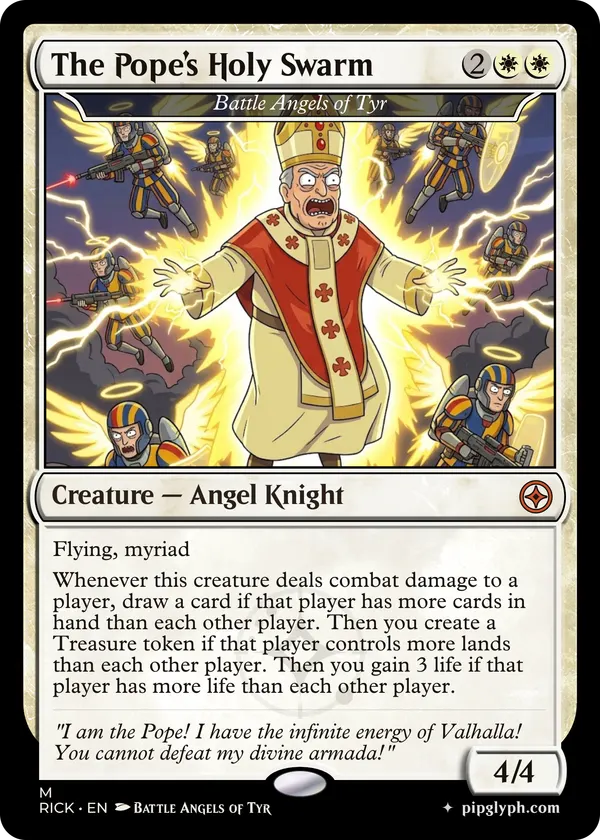 Battle Angels of Tyr — custom MTG-style creature, mythic rarity