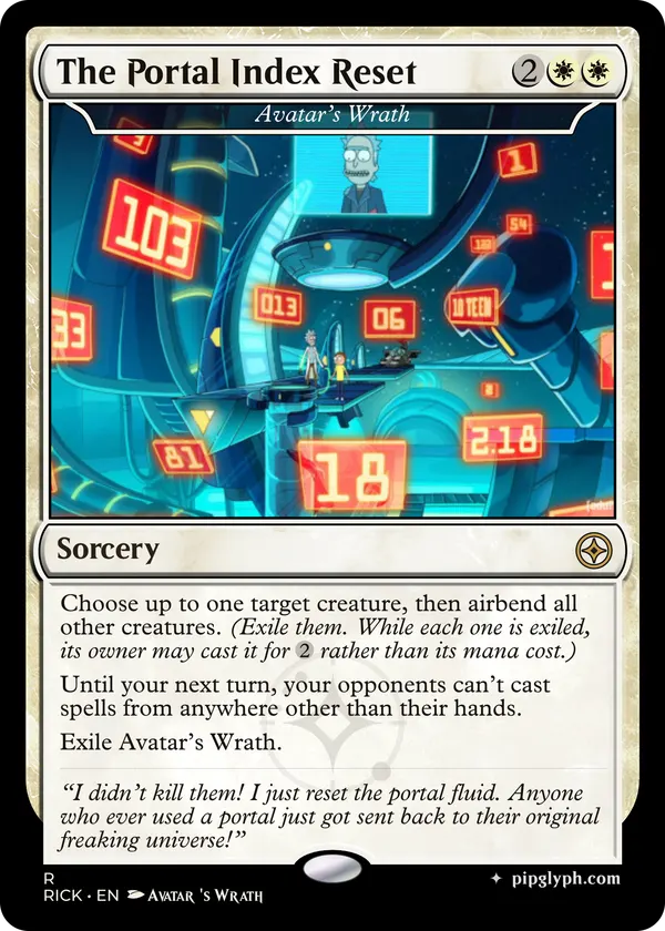 Avatar’s Wrath — custom MTG-style sorcery, rare rarity