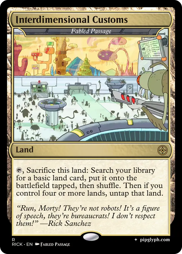 Fabled Passage — custom MTG-style land, rare rarity