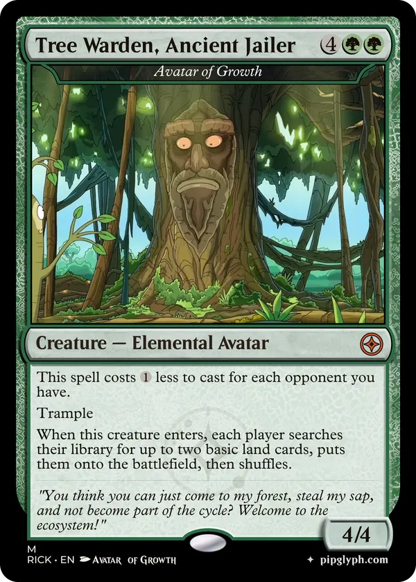 Avatar of Growth — custom MTG-style creature, mythic rarity