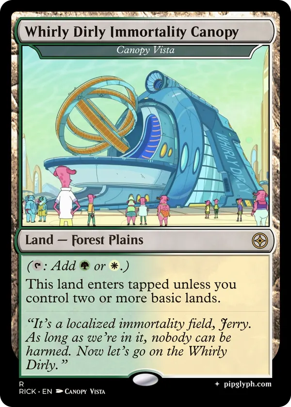 Canopy Vista — custom MTG-style land, rare rarity