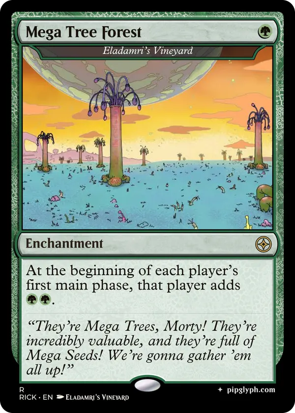 Eladamri’s Vineyard — custom MTG-style enchantment, rare rarity