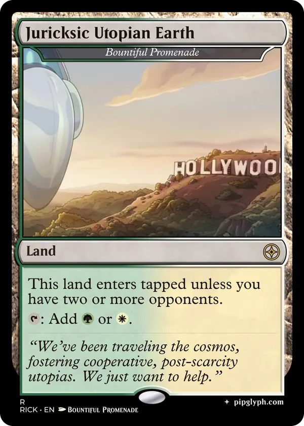 Bountiful Promenade — custom MTG-style land, rare rarity