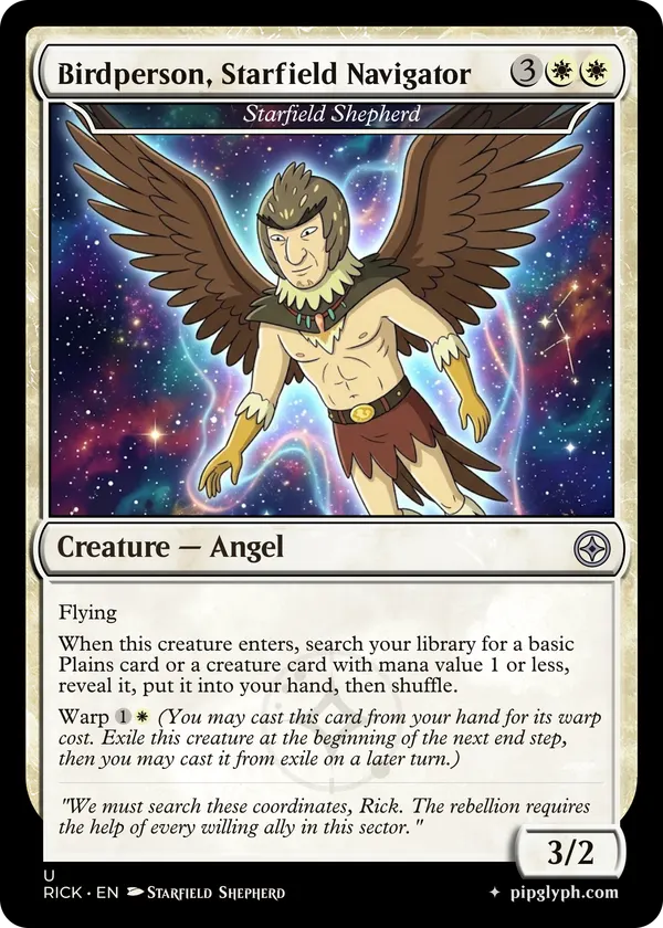 Starfield Shepherd — custom MTG-style creature, uncommon rarity