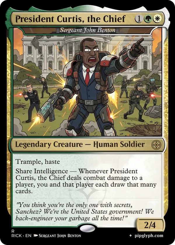 Sergeant John Benton — custom MTG-style creature, rare rarity