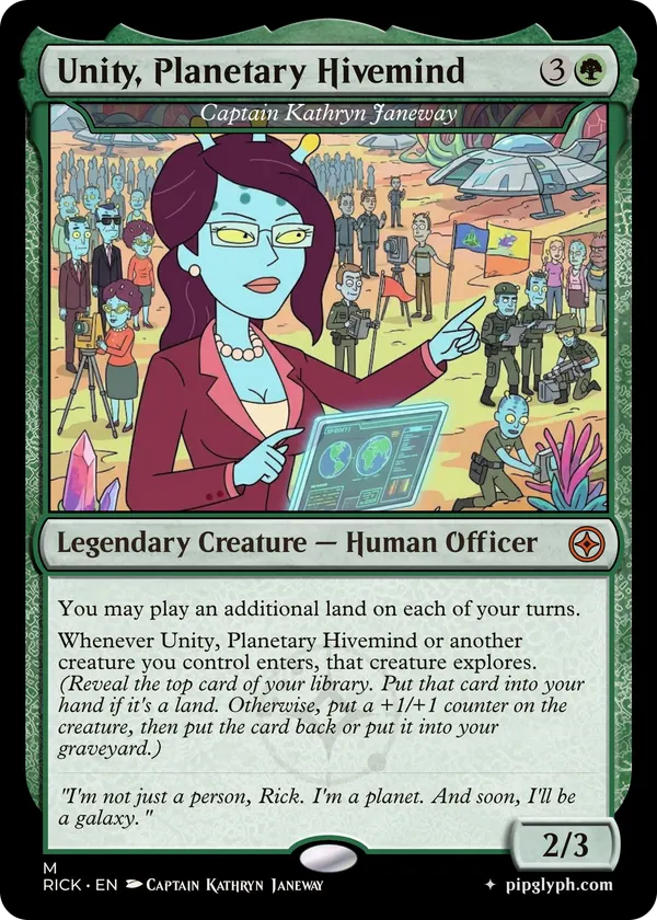 Captain Kathryn Janeway — custom MTG-style creature, mythic rarity