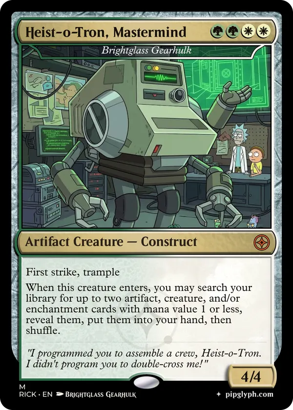 Brightglass Gearhulk — custom MTG-style creature, mythic rarity