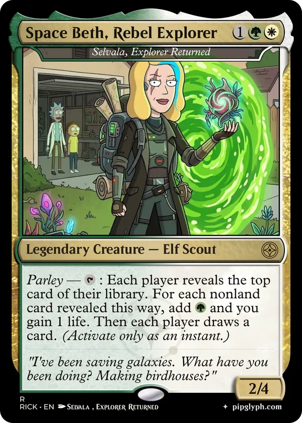 Selvala, Explorer Returned — custom MTG-style creature, rare rarity