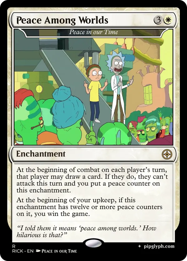 Peace in our Time — custom MTG-style enchantment, rare rarity