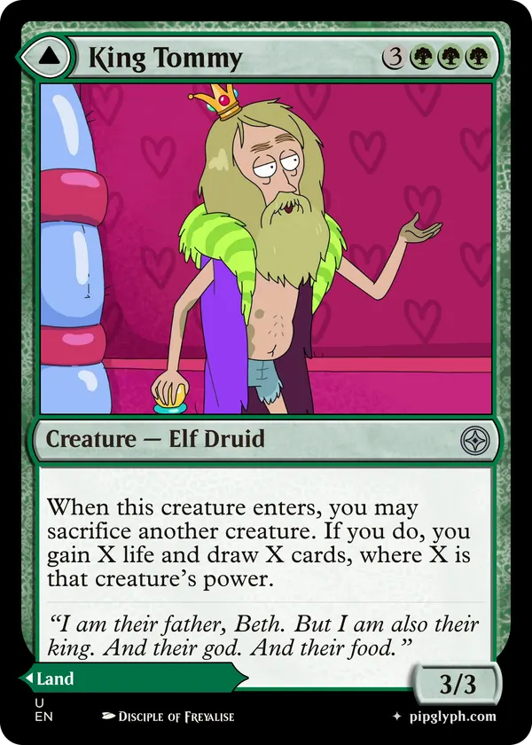 King Tommy — custom MTG-style creature, uncommon rarity