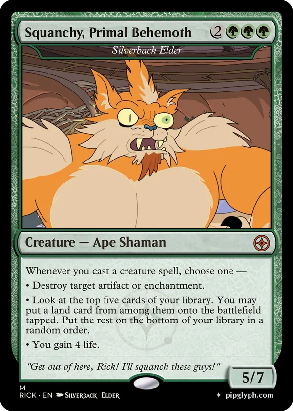 Silverback Elder — custom MTG-style creature, mythic rarity