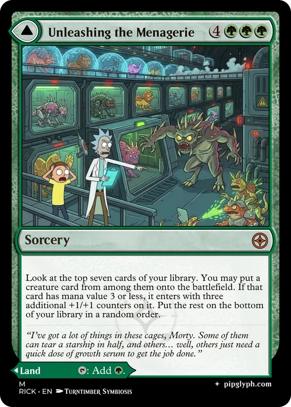 Unleashing the Menagerie — custom MTG-style sorcery, mythic rarity