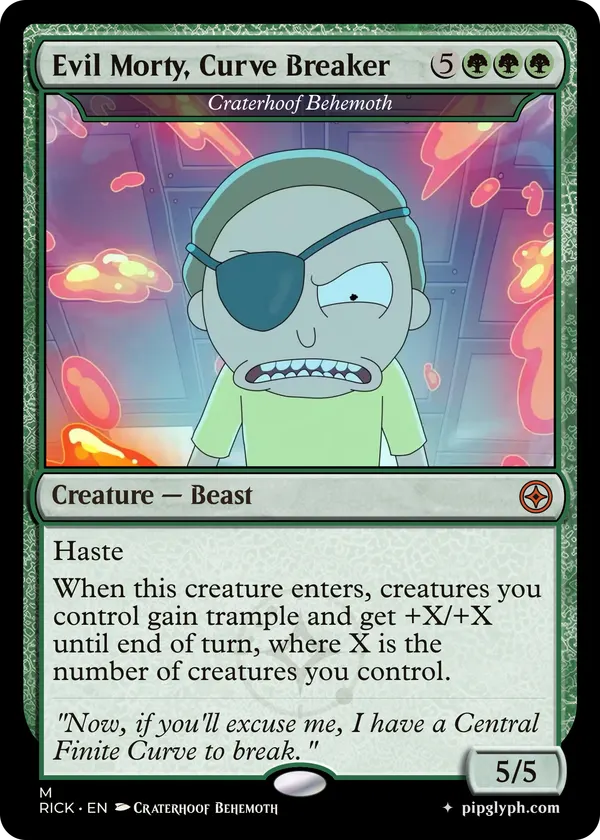 Craterhoof Behemoth — custom MTG-style creature, mythic rarity
