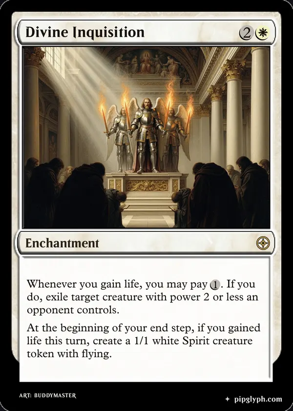 Divine Inquisition — custom MTG-style enchantment, rare rarity