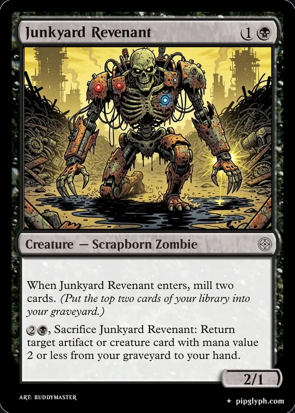 Junkyard Revenant — custom MTG-style creature, common rarity