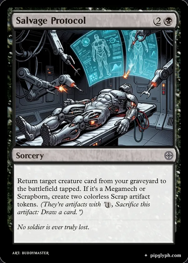 Salvage Protocol — custom MTG-style sorcery, uncommon rarity
