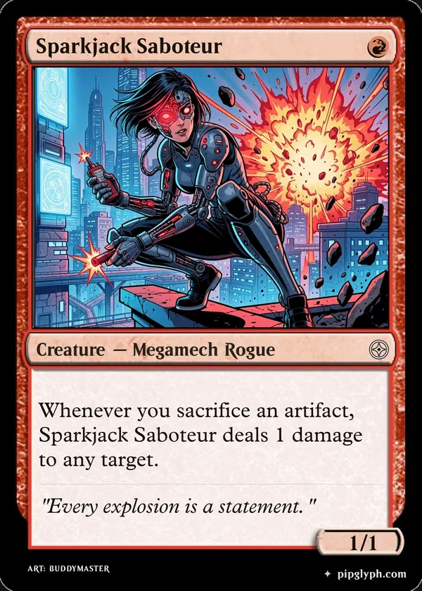 Sparkjack Saboteur — custom MTG-style creature, common rarity